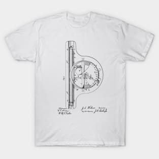 Type Writing Machine Vintage Patent Hand Drawing T-Shirt